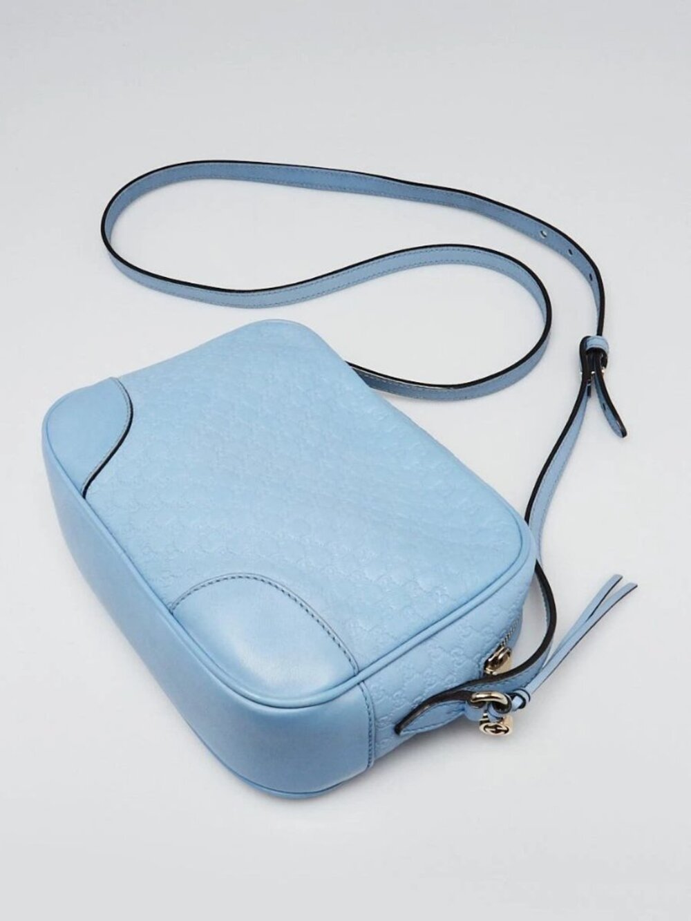 Gucci Light Blue Micro Guccissima Leather Crossbody Bag - Picture 2 of 10